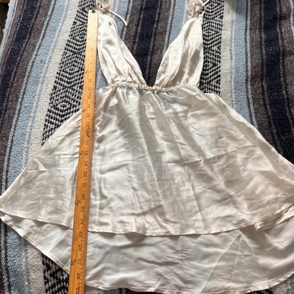 SISTERS THE LABEL Dove Bows Mini Dress - Satin Silk Pearl - Picture 3 of 8